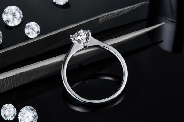 9K With Silver Mosaic Moissanite Jewelry Minimalist Lady Ring