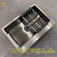 Kitchen Washing Basin Hand-Made Single Sink Embossed Sink Household Washing Basin Stainless Steel Sink Dishwashing Sink