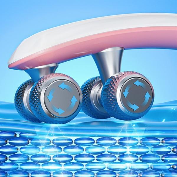 Anti-Acne Hand-Held Electric Facial Massager Roller with EMS V Face Lifting Function