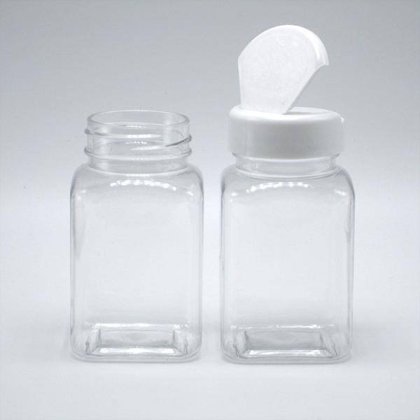 Custom Color 100ML PET Square Transparent Jar with Various Caps by Chinese Pharmaceutical Company