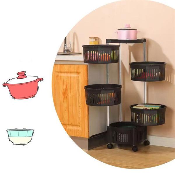 Sustainable Kitchen Storage 3/4/5 Layers Rotating Vegetable Shelving for a Greener Home