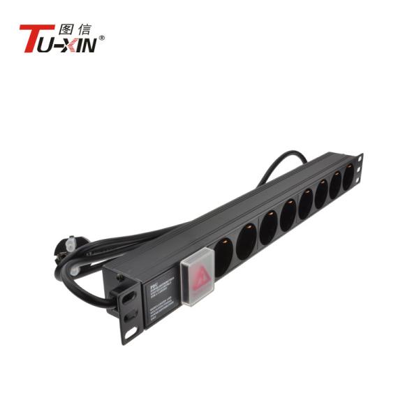 1U  PDU Power Distribution Unit 8 Way Euro Schuko Socket & Plug High Standard