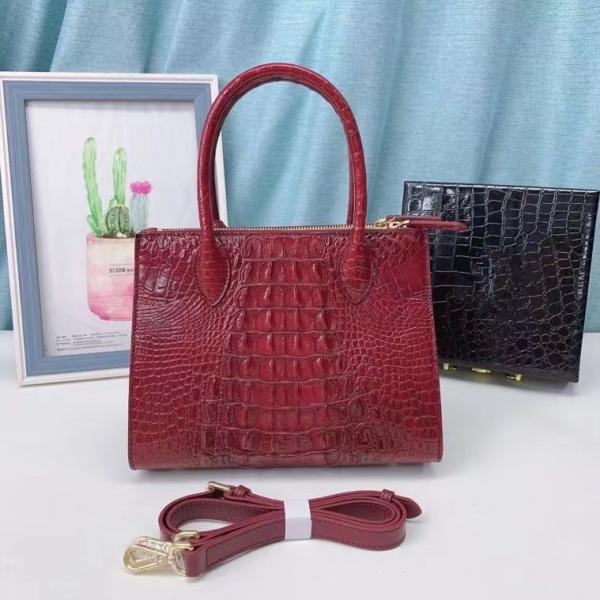 Genuine Alligator Skin Women Small Totes Tag Purse Shoulder Bag Authentic Real Crocodile Leather Lady Top-handle Handbag