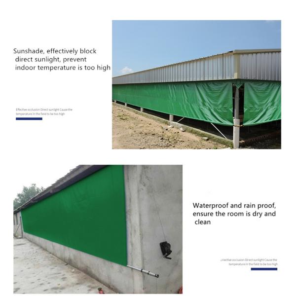 300-1000gm Tejido de carpa de PVC Pollería y ganadería Granjas Cortinas rodantes Tarpa térmica