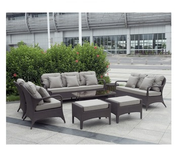 Waterproof Fabric Cushion Modern Design Aluminum Rattan Garden Sofa Set for Outdoor Patio