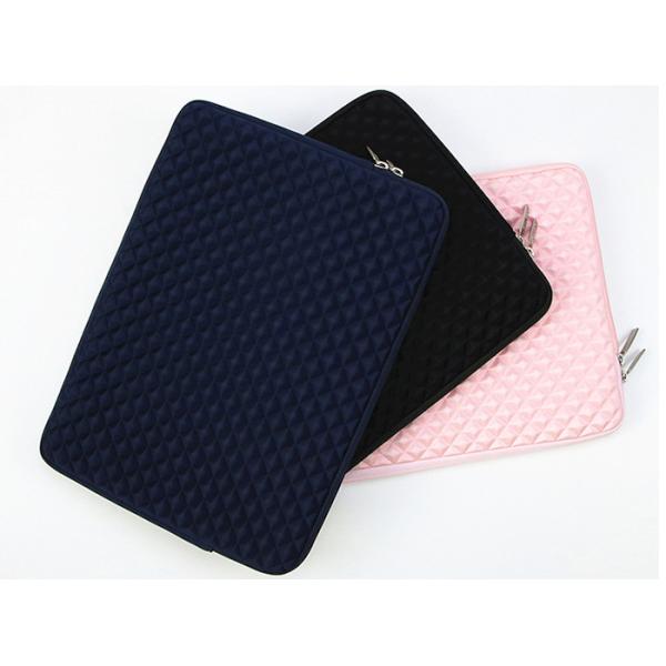 7mm Foam Padding Laptop Sleeve Bags Grey Compression Film Design With Zipper Closure