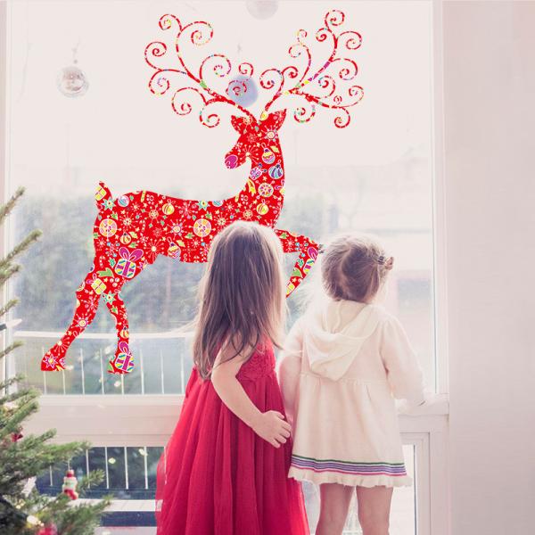 Não - etiquetas tóxicas da arte da parede do Natal, decalque da janela do Natal dos cervos de David