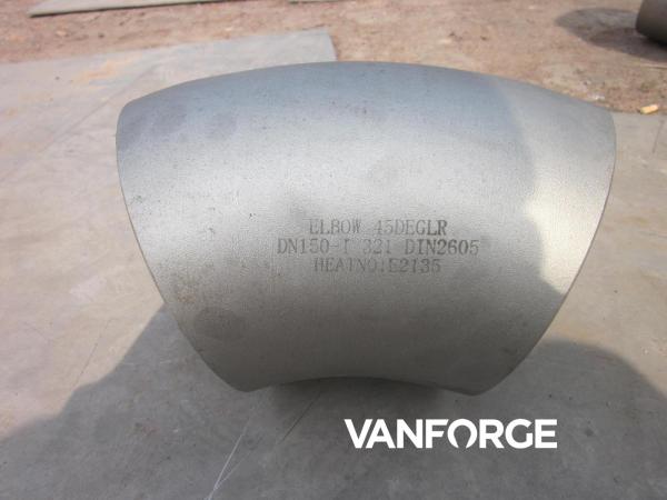 Pipe Size 1/2 In - 12 In 45 Degree Long Radius Elbow , Butt Weld Fittings