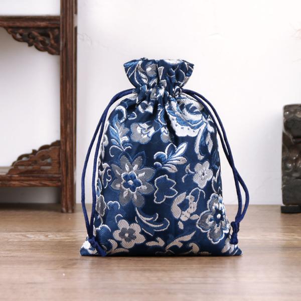 Customized Color Chinese Style Brocade Drawstring Bag for Customized Logo Jewelry Pouch