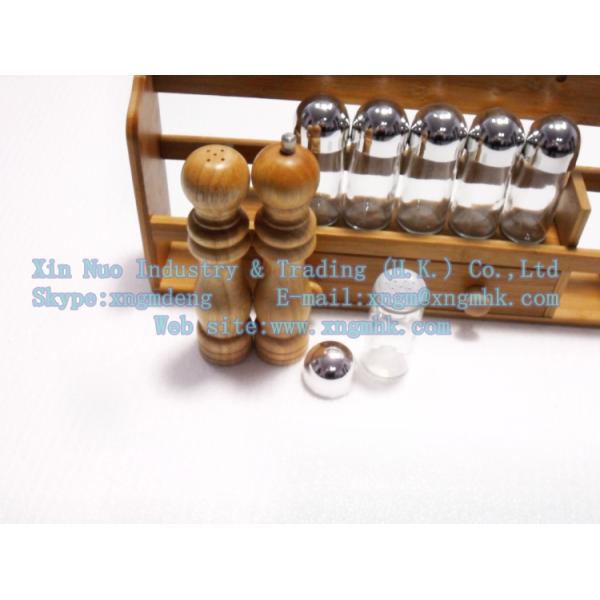 Bamboo Spice Rack, kitchen seasoning bottle rack, wooden pepper shakers