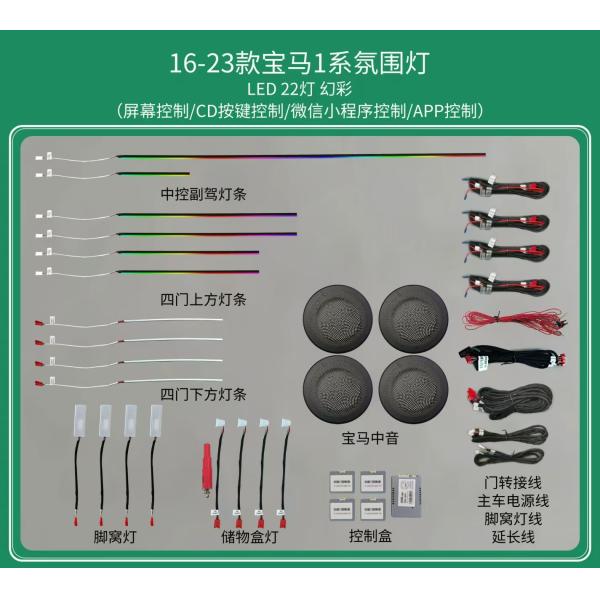 Ambient lights LED rainbow symphony dynamic+Mid-tone grille for BMW 1 Series(Three-compartment version)(2016-2023)