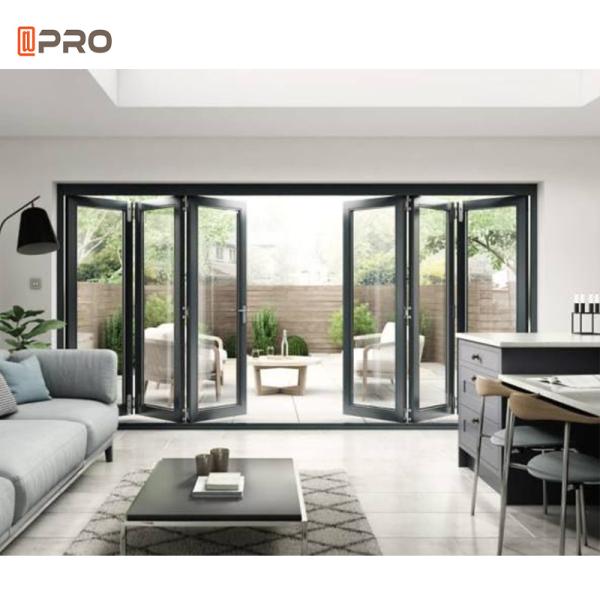 Aluminum Alloy Finished Bi Folding Door House Balcony Folding Glass Door