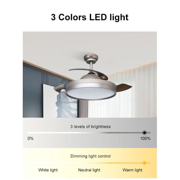 1stshine Blades ocultas Ventilador de teto Economia de energia para ambientes de escritório em casa hotel