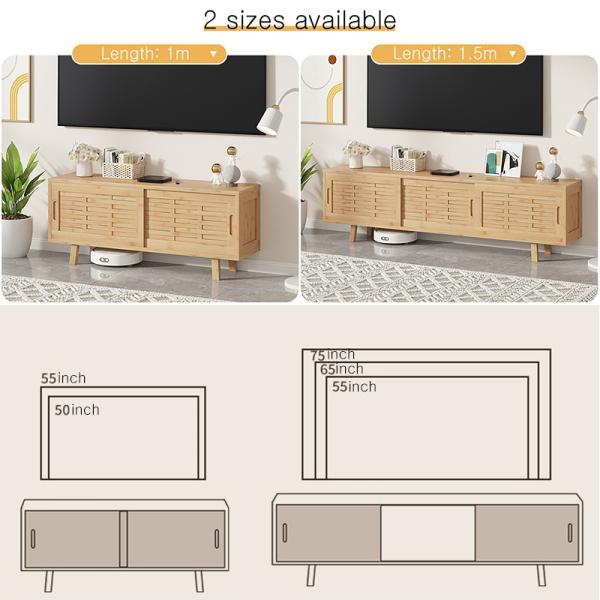 Design Living Room Modern TV Stand Furniture Hotel Cabinet with Doors, Storage Organizer Container