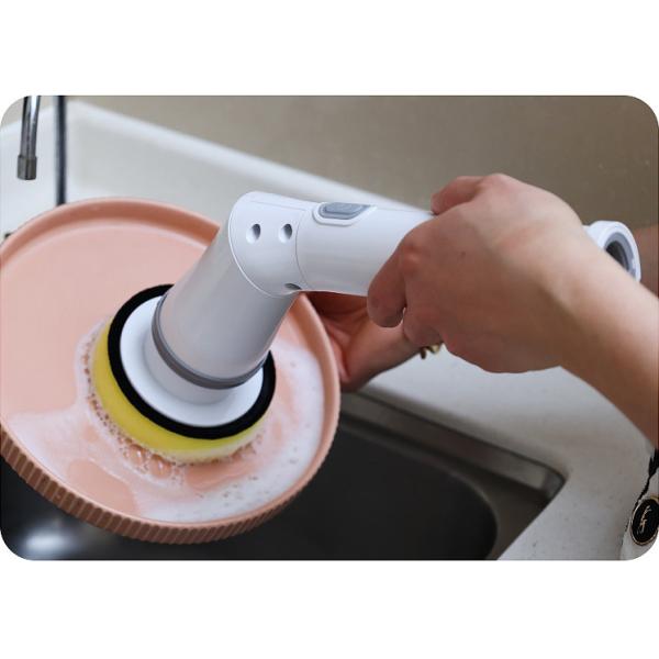 White Plastic Electric Cleaning Brush Set Top Selling Spin Scrubber for Deep Cleaning