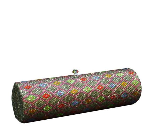 Quilted long crusty diamond evening bag hand handbag chain in Europe and America evening bag