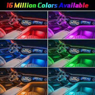 Festas Noturnas Iluminação Ambiental LED Veículo Quatro modos Bluetooth Iluminação Ambiental Interior de Veículo