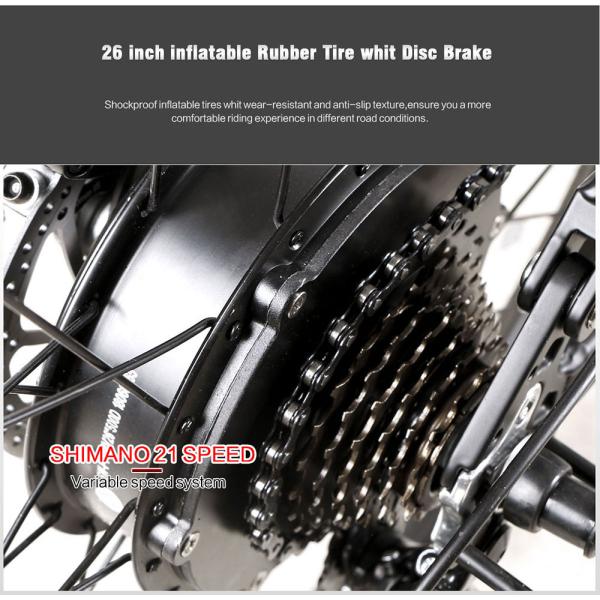 Portable Samebike Lo26 Moped Electric Bike With 30-50Nm Torque