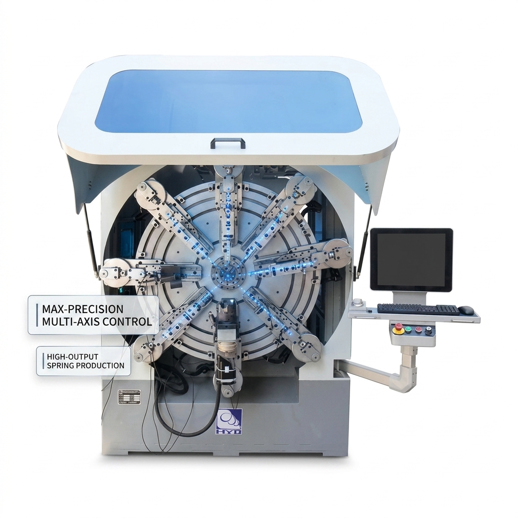 CNC Control Spring Bending Machine 12 Axis With Flexible Safety Cutter