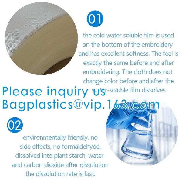 Filme gravado Demoulding protético de PVA, filme biodegradável transparente do filme solúvel de Pva, filme solúvel de mármore de PVA