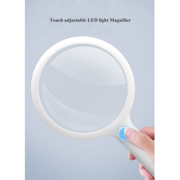 Illuminated Magnifying Glass 3 Modes Led Handheld 4in Large 30X Square Plastic
