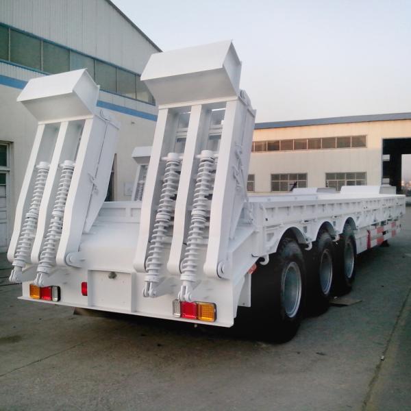 CIMC Heavy Duty Hydraulic Ladder Excavator Loader Transport Low Bed Semi Trailer