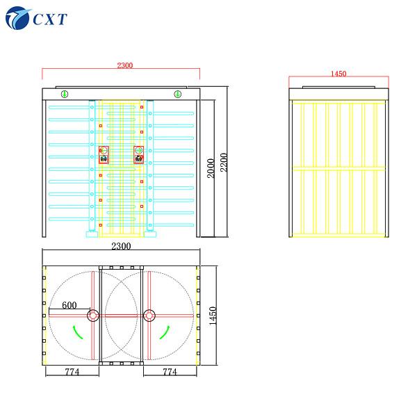 Intelligent Double Full Length Full Height Turnstile with Stainless Steel 304 Construction and 5,000,000 Cycles Durability