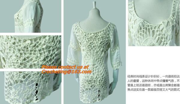 Fashion Cotton Women, Sweet Self-cultivation, Candy Color Back-Hollow Crochet, Knit Blouse