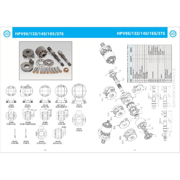 HPV95 KOMATSU Hydraulic Pump Parts Main Pump Spare Parts