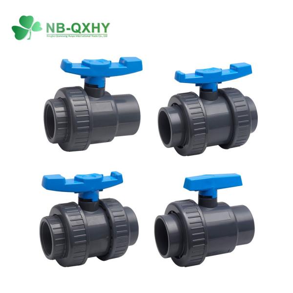 Water Supply PVC Ball Valve Nominal Pressure Pn10 Double Union UPVC Plastic Durable
