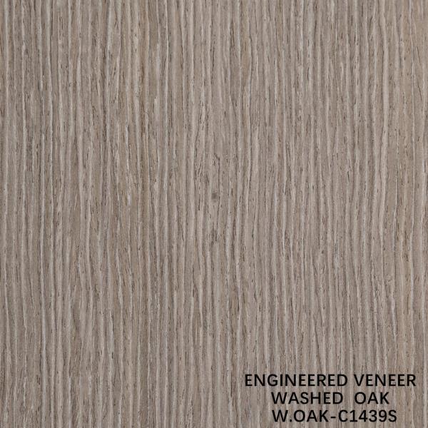 Reconstituted Washed Oak Wood Veneer Slice Cut Technics Vertical Grain Standard Size 2500*640mm Indoor Decorative Board W.OAK-1439S / 1580S / 1591S