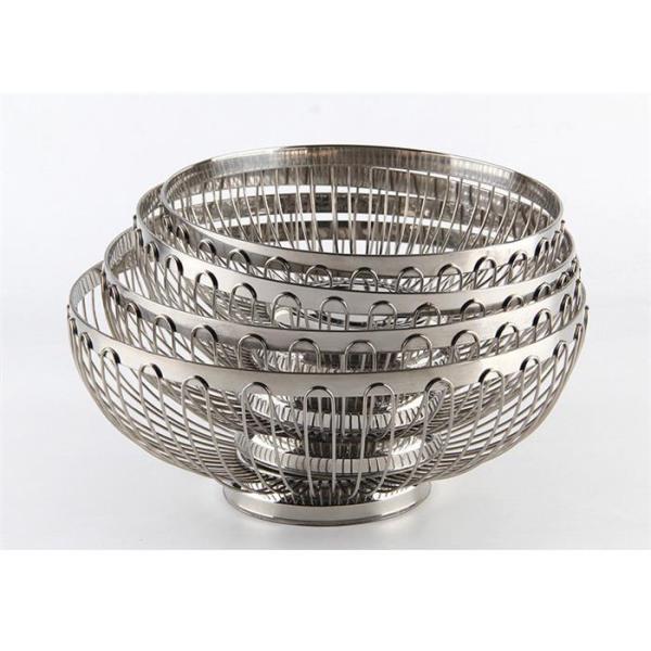 304 Нержавеющая сталь Фруктовая корзина Хлебная корзина Круглая овальная проволока Продукция корзина