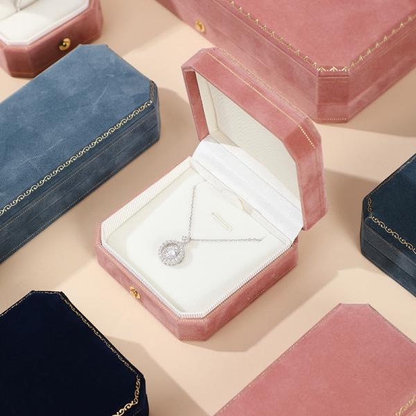 Gold-Stamped Jewelry Box High-End Ring Box Jewelry Set Box Bracelet Bracelet Necklace Storage Box European Style Jewelry Box