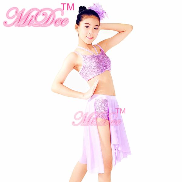 Side Cutoff Skirt Sequin Short Undermeath Top Straps Pinched at Front Centre Belly Dancing Clothes