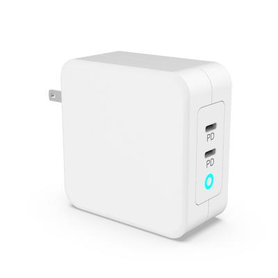 White 100W PD Phone Charger Foldable Dual Port USB C Charger
