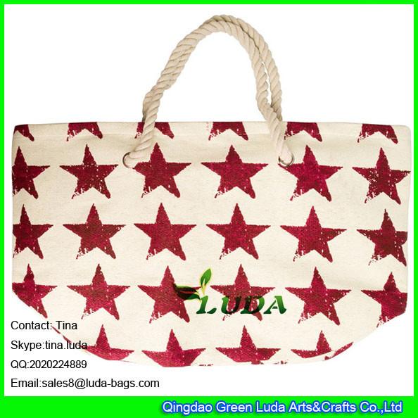 LUDA 2016 summer oversized seastar printed paper straw beach bags