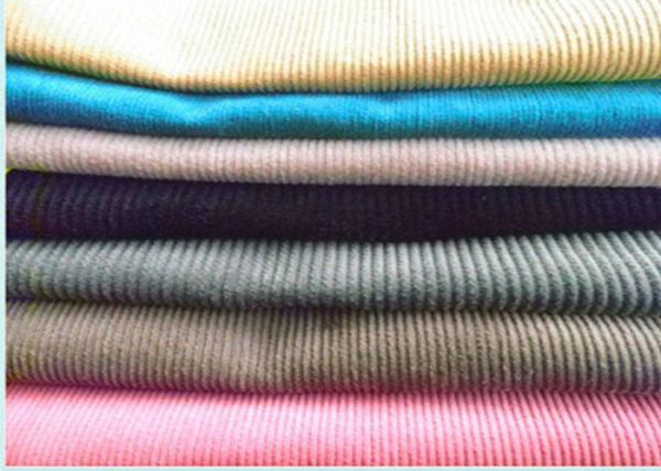 White Color Yarn Dyed Corduroy Fabric For Pants , 100% Cotton