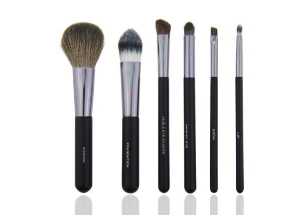 Soft 6 Piece Travel Makeup Brush Set Professional Of Synthetic Hair