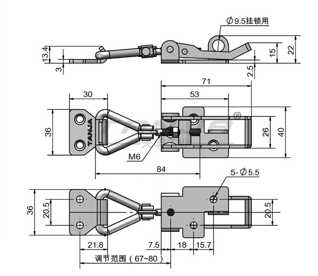 Adjustable Galvanized Toggle Latch with Custom Logo for Secure Draw Latch Applications