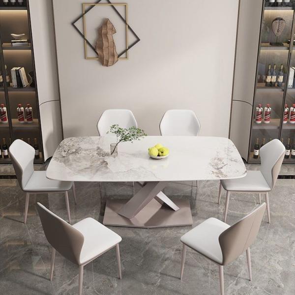 6 Seater Dining Table Set With Leather Or Fabric Chairs