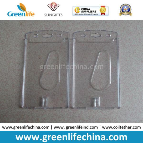 Double Cards Type Plastic Transparent Clear ID Business Card Badge Holders Ready for Lanyard