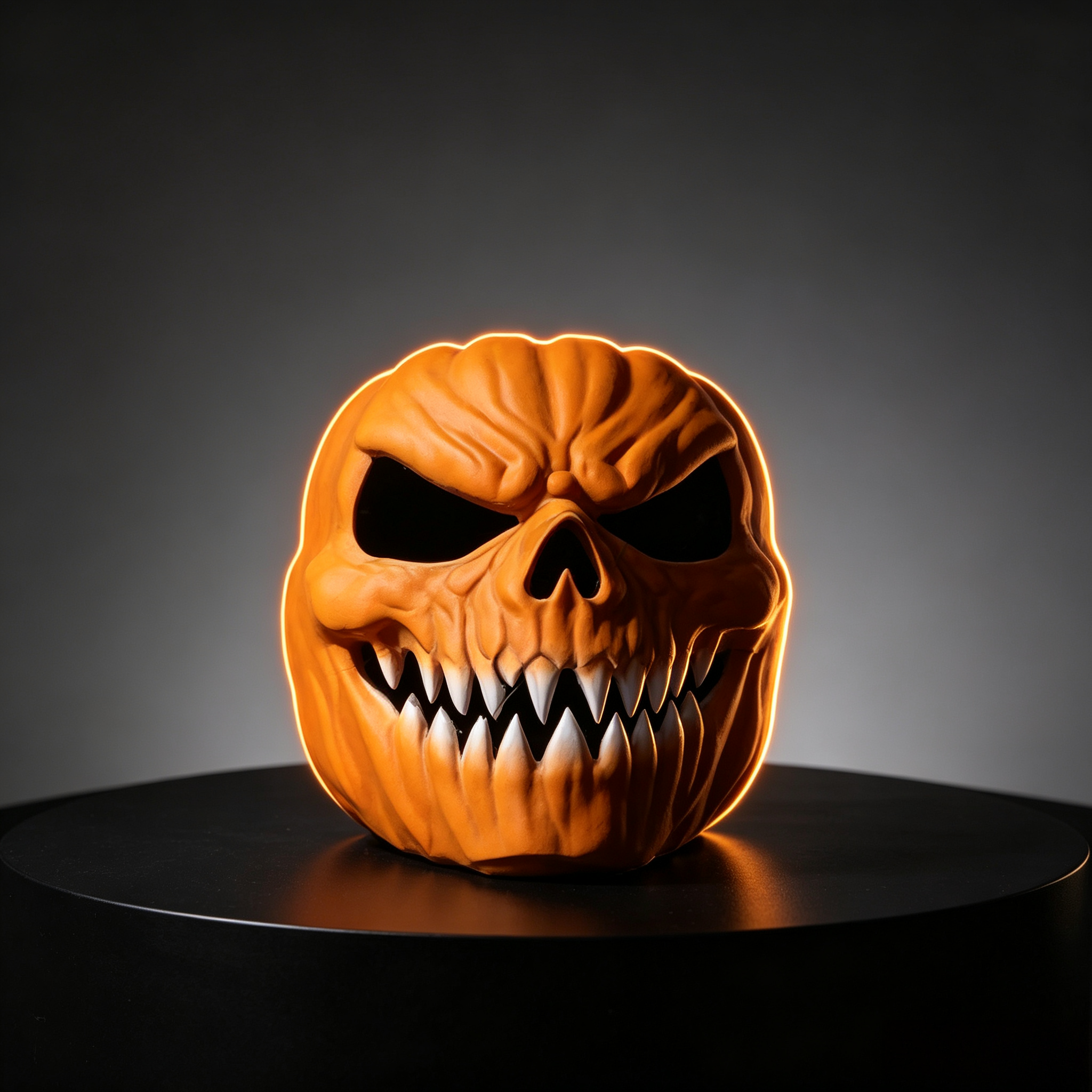 Adult Christmas Decoration 3d Print Halloween Textured Orange Fangs Mask
