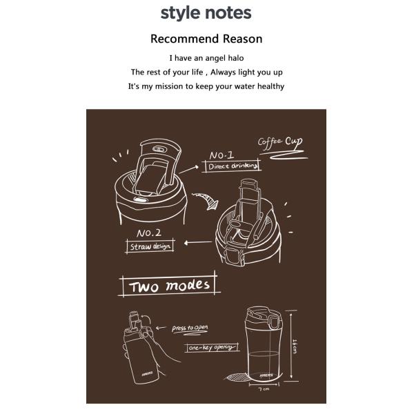 2023 Outdoor Travel Essential Double-Layer Stainless Steel Vacuum Thermos with Handle