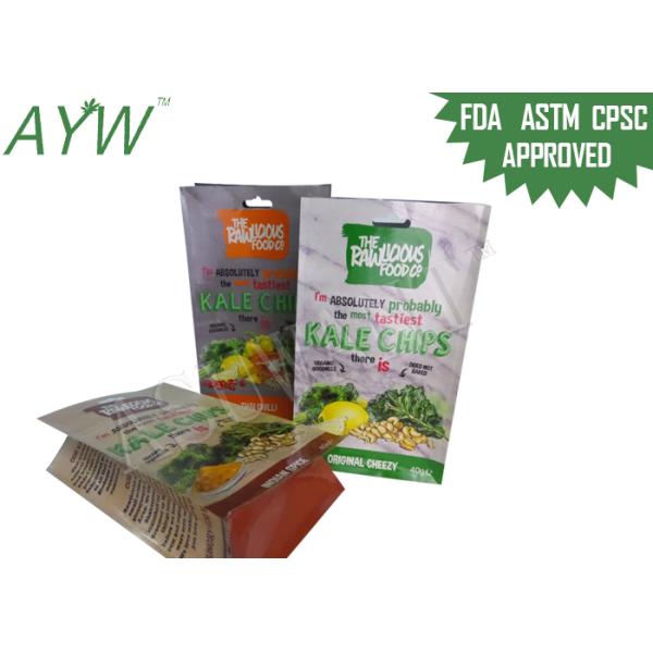 Flat Bottom Custom Printed Food Bags S / M Size With Reusable Zip Lock