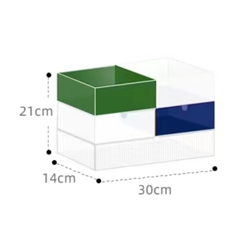 Custom Acrylic Makeup Storage Box Multifunctional Cosmetic Organizer with Drawer Ins Wind Design Light Luxury Red