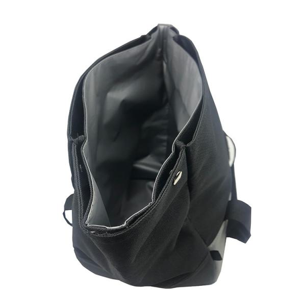 Black And Grey Polyester Tote Bags With Thread Gluing for Shopping