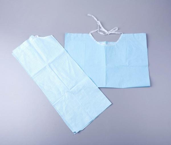 Disposable waterproof dental apron tie on shape