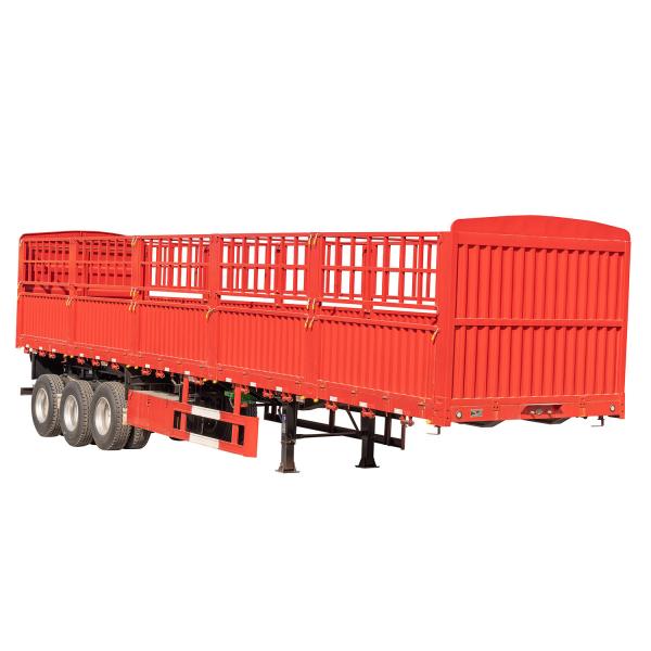 60-70 Ton Fence Semi Trailer Truck Trailer with Triangle / Double Star / Double Money Tires