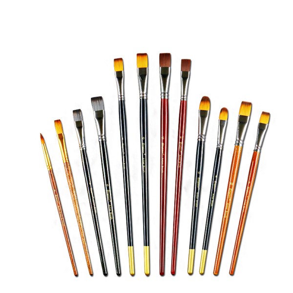 6pcs Solid Wood Pen Holder Exquisite Texture Nylon Brush Art Custom Paint Brushes