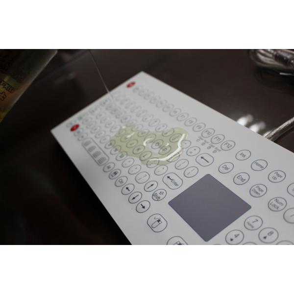 Membrane Matrial Metal Keyboard With Trackball ,108 Keys , White